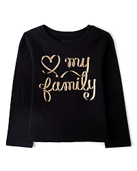 Baby And Toddler Girls Love My Family Graphic Tee