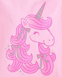 Baby And Toddler Girls Unicorn Graphic Tee