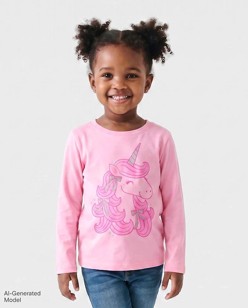 Baby And Toddler Girls Unicorn Graphic Tee