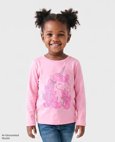 Baby And Toddler Girls Unicorn Graphic Tee