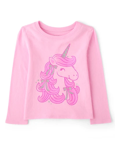 Baby And Toddler Girls Unicorn Graphic Tee