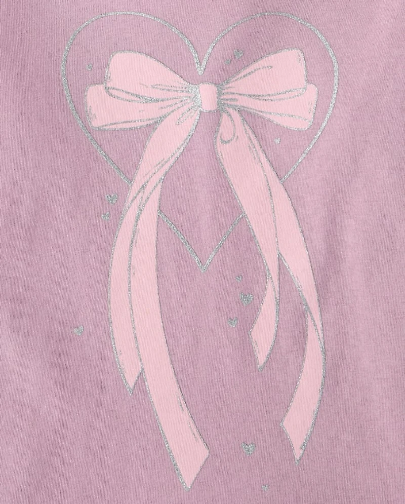 Baby And Toddler Girls Bow Graphic Tee
