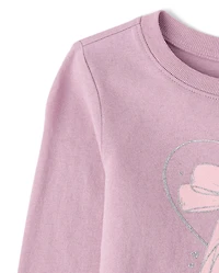 T-shirt graphique à nœud pour bébés et petites filles