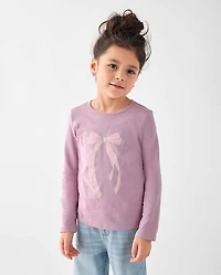 Baby And Toddler Girls Bow Graphic Tee