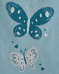Baby And Toddler Girls Butterflies Graphic Tee