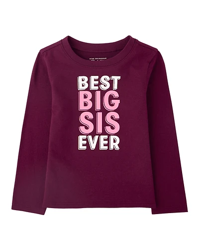 Baby And Toddler Girls Best Big Sis Ever Graphic Tee