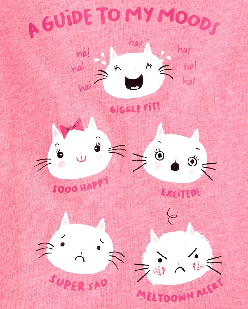 Baby And Toddler Girls Cats Graphic Tee