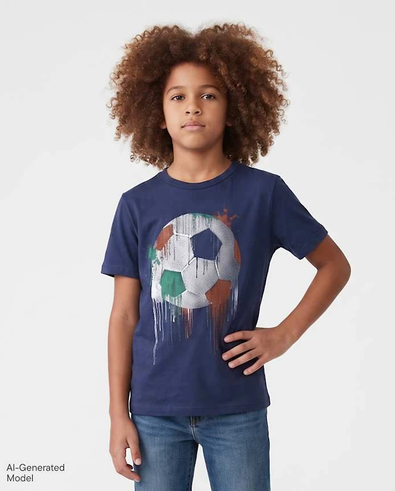 Boys Soccer Ball Graphic Tee
