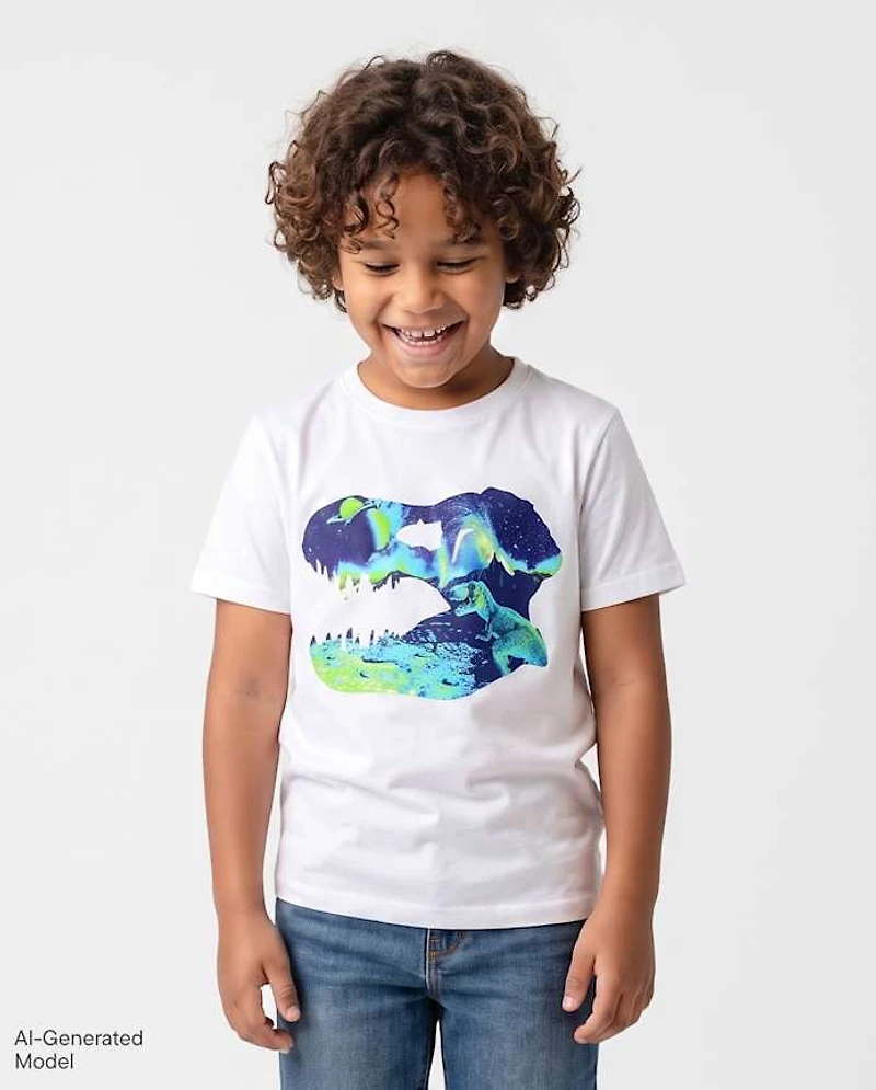 Boys Dino Skull Graphic Tee