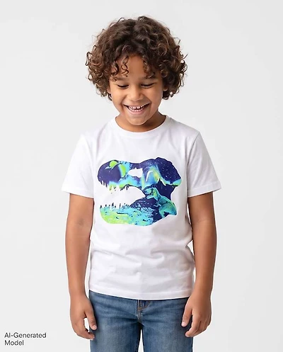 Boys Dino Skull Graphic Tee