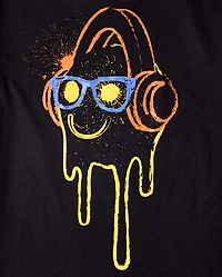 Boys Melting Happy Face Graphic Tee