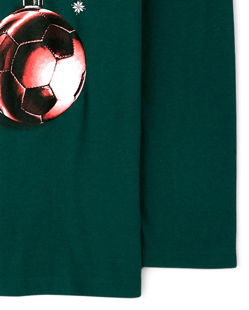 Boys Christmas Sports Ornaments Graphic Tee