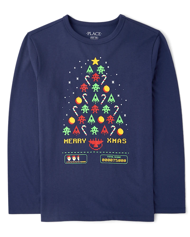 Boys Christmas Video Game Graphic Tee