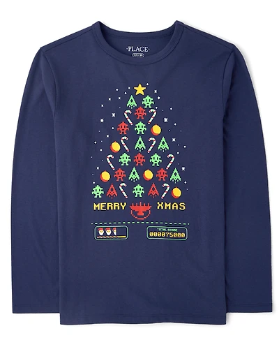 Boys Christmas Video Game Graphic Tee
