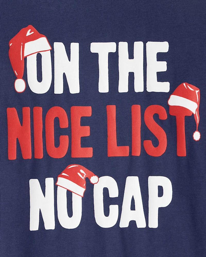 Boys Christmas Nice Lost No Cap Graphic Tee