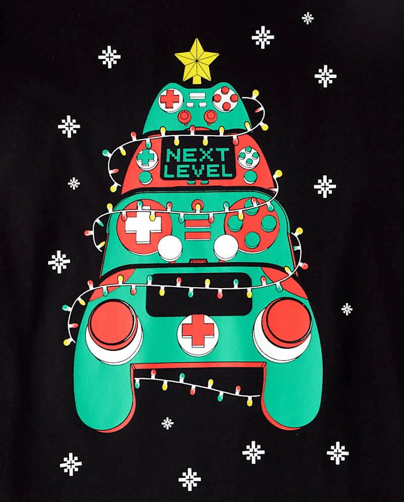 Boys Christmas Video Game Controllers Graphic Tee
