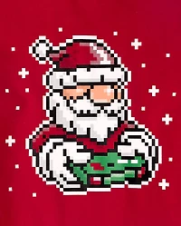 Boys Christmas Gaming Santa Graphic Tee