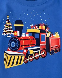 Baby And Toddler Boys Christmas Train Graphic Tee