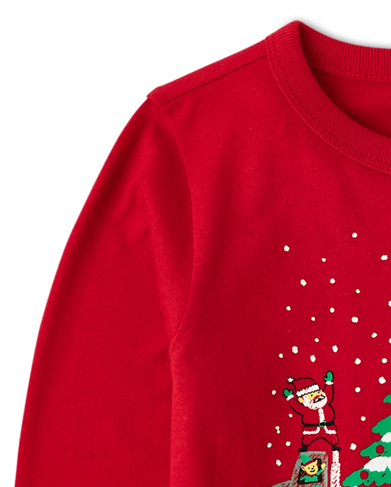 Baby And Toddler Boys Christmas Construction Vehicle Graphic Tee
