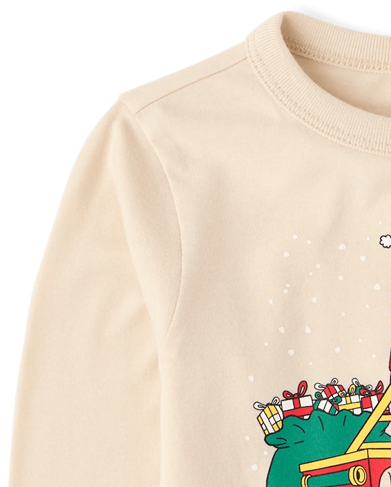 Baby And Toddler Boys Christmas Vehicle Graphic Tee