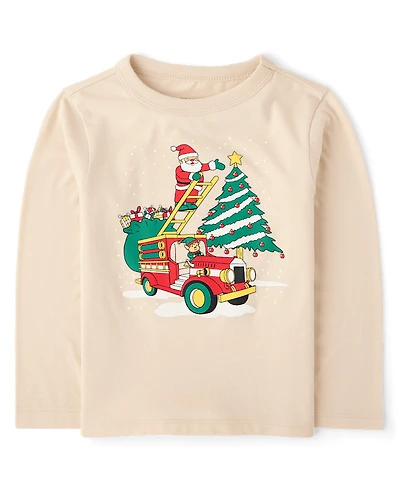Baby And Toddler Boys Christmas Vehicle Graphic Tee