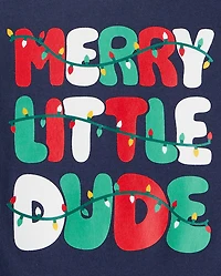 Baby And Toddler Boys Christmas Merry Dude Graphic Tee