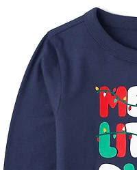 Baby And Toddler Boys Christmas Merry Dude Graphic Tee
