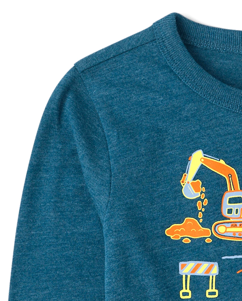 Baby And Toddler Boys Construction Vehicle Graphic Tee