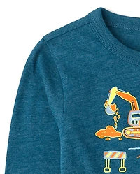 Baby And Toddler Boys Construction Vehicle Graphic Tee
