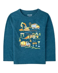 Baby And Toddler Boys Construction Vehicle Graphic Tee