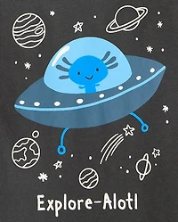 Baby And Toddler Boys Space Axolotl Graphic Tee