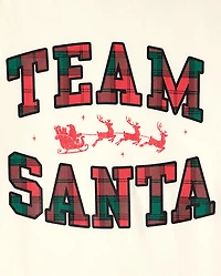 Baby And Toddler Matching Family Christmas Team Santa Graphic Tee