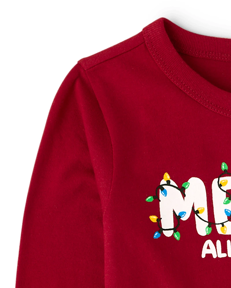 Baby And Toddler Matching Family Christmas Merry Graphic Tee