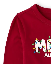 Baby And Toddler Matching Family Christmas Merry Graphic Tee