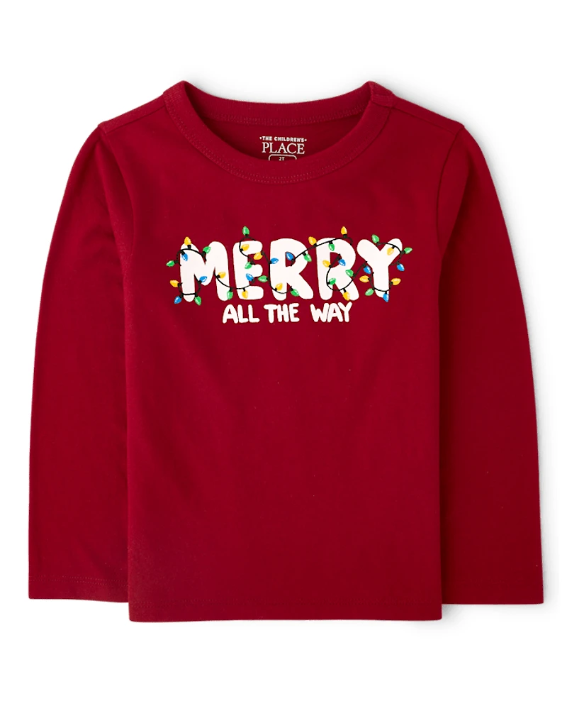 Baby And Toddler Matching Family Christmas Merry Graphic Tee