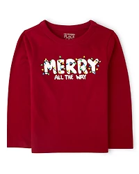 Baby And Toddler Matching Family Christmas Merry Graphic Tee