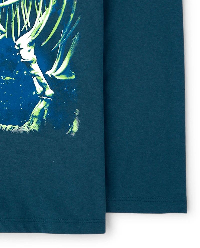 T-shirt graphique dinosaure et espace pour garçons