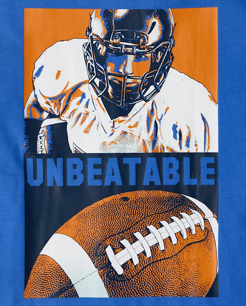 Boys Football Player Graphic Tee