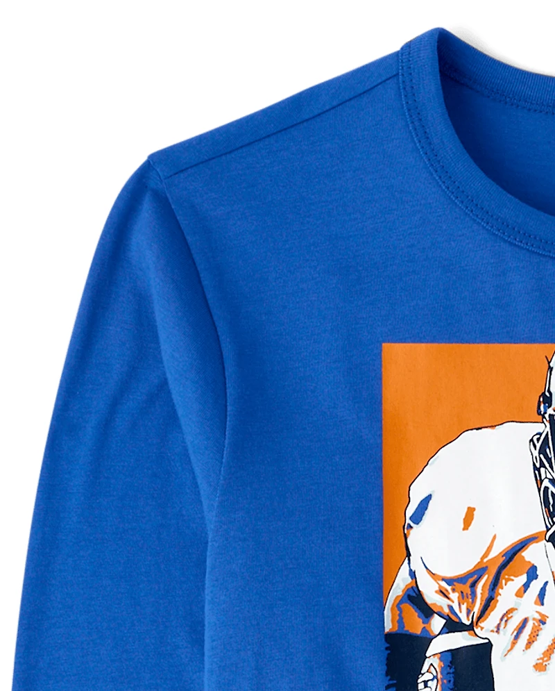 Boys Football Player Graphic Tee