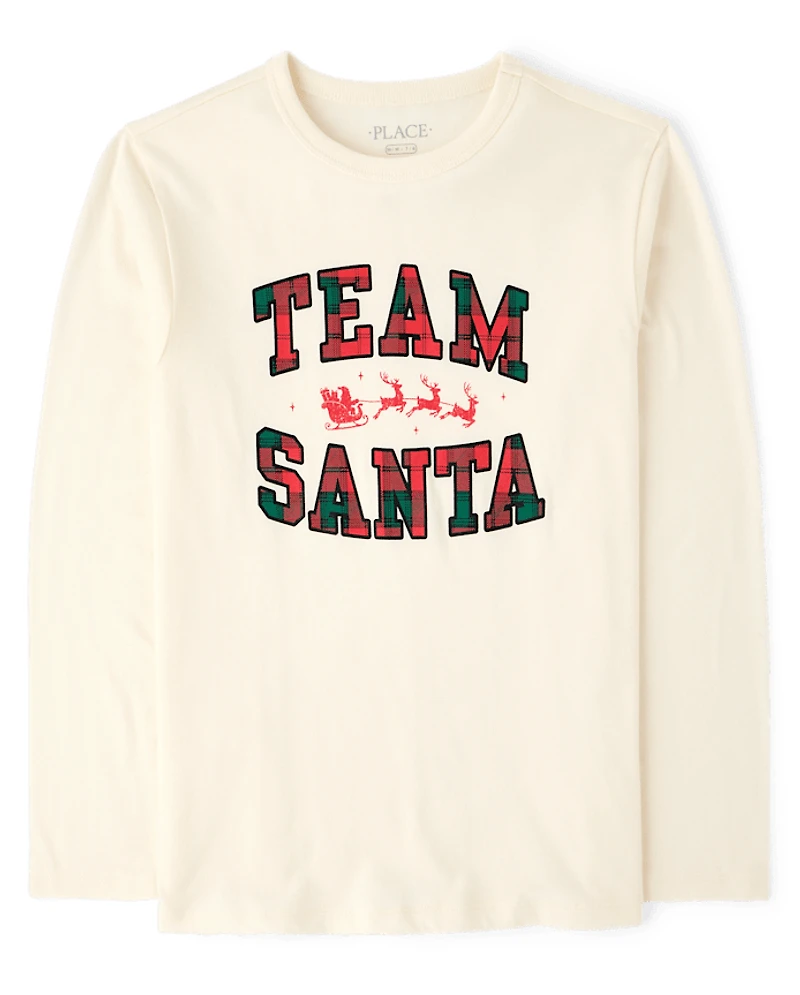 Kids Matching Family Christmas Team Santa Graphic Tee