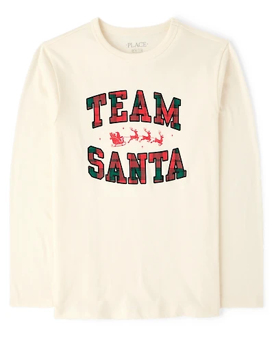 Kids Matching Family Christmas Team Santa Graphic Tee