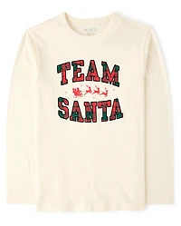 Kids Matching Family Christmas Team Santa Graphic Tee