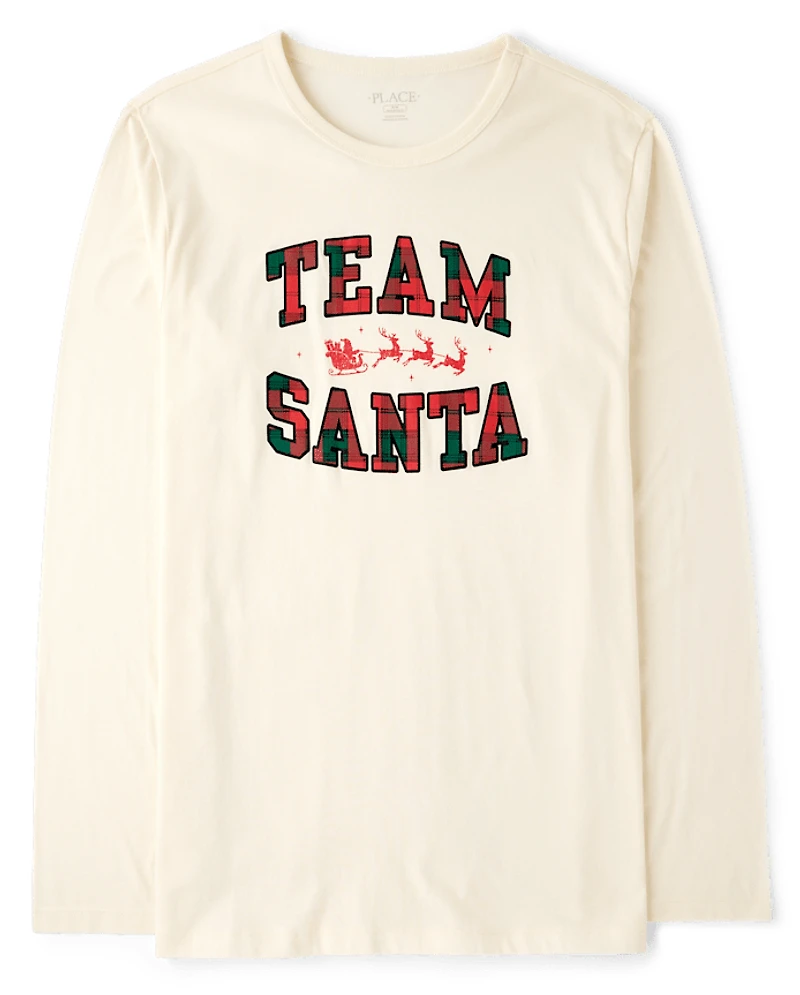 Adult Matching Family Christmas Team Santa Graphic Tee