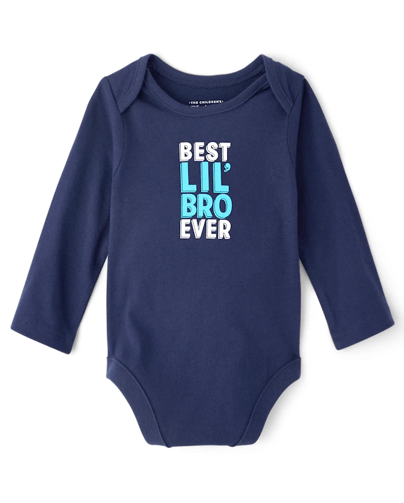 Baby Boys Best Lil' Bro Ever Graphic Bodysuit