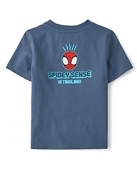 Baby And Toddler Boys Spidey™ Front Back Graphic Tee