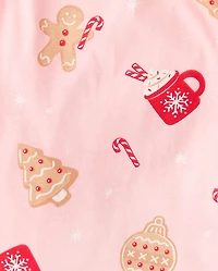 Womens Matching Family Gingerbread Cotton Henley Pajamas