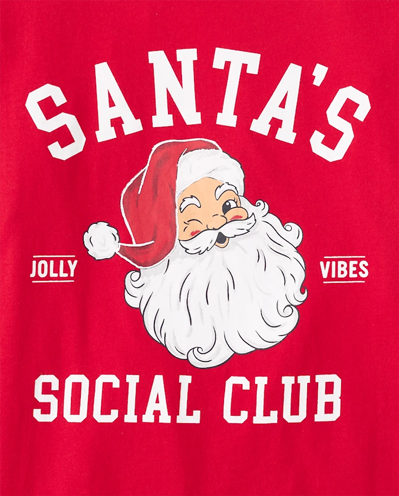 Womens Matching Family Santa's Social Club Cotton Pajamas