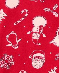Pyjamas en coton ajustés assortis pour enfants, motif Noël familial