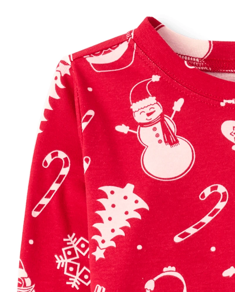Kids Matching Family Christmas Icon Snug Fit Cotton Pajamas