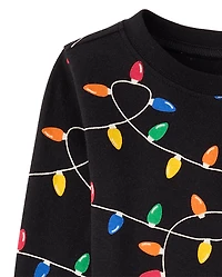 Kids Matching Family Christmas Lights Snug Fit Cotton Pajamas